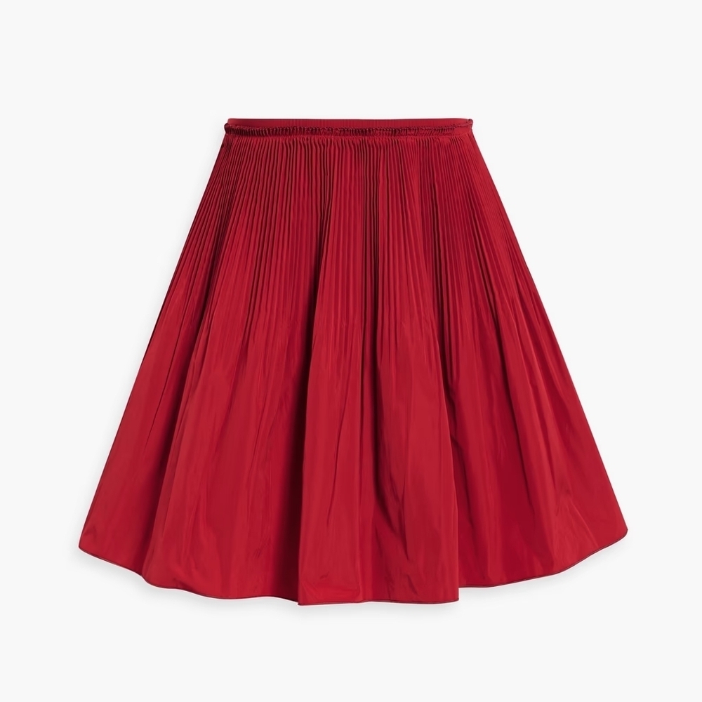 NWT $350 RED VALENTINO Pleated Taffeta Mini Skirt Stretchy Waist IT 36